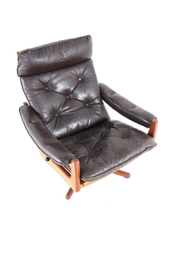 Söda Galvano - Lied Møbler Norway Fauteuil Vintage – Lied mobler, Leather, Wood (photo 3 of 18)