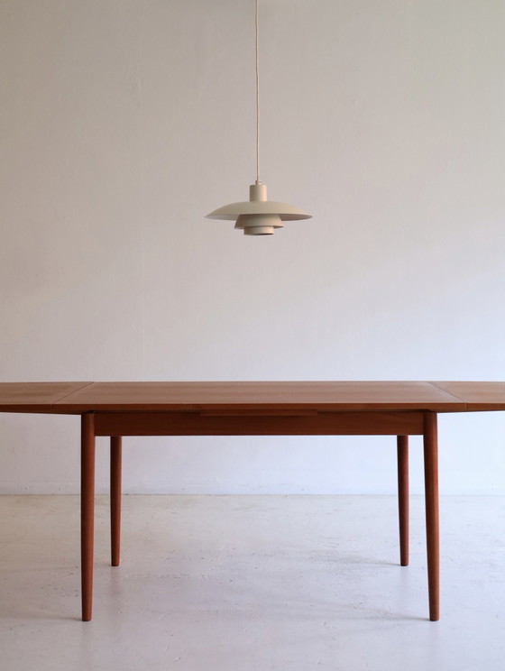 Tavolo da pranzo vintage allungabile, teak anni '50/'60, Tavoli da pranzo, Legno, Marrone (foto 2 di 10)