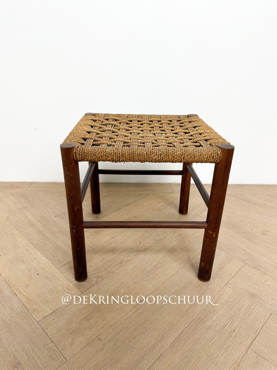 Image 1 of Sgabello vintage scandinavo in corda di carta