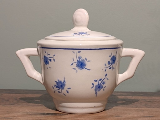 Azucarero francés vintage - Porcelana Richard - Bleu
