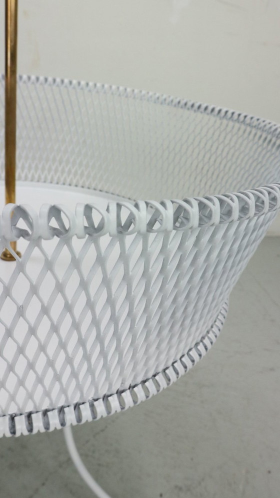 Image 1 of Fioriera d'epoca in metallo bianco e ottone, Francia, anni '60