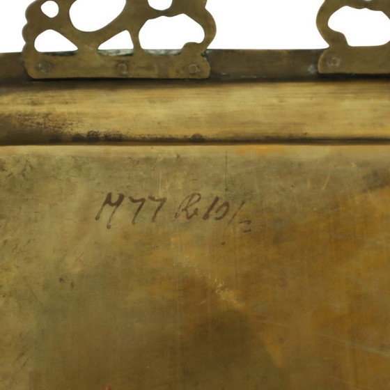 Image 1 of Vassoio orientale in ottone a forma di pavone