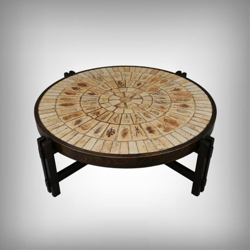 Coffee table signed R. Capron, Les Herbiers Collection, Vallauris – 1960