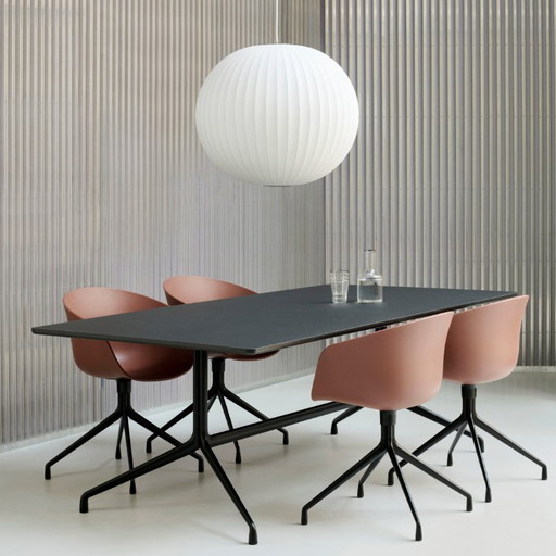 Hay AAT 10 Dining table black, black linoleum 180cm