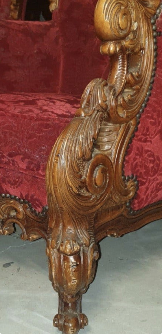 4 Baroque Armchairs – Velvet, Wood (photo 4 of 5)