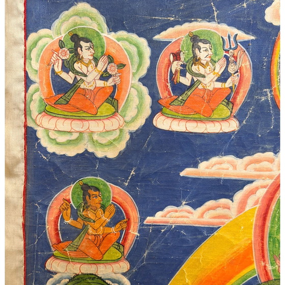 Monumentale Paubha Newar népalaise du XIXe siècle de Rakta Tara – Tara Rouge du Vœu et de la Prospérité – (photo 4 of 11)