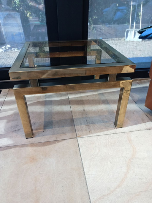 Belgochrom table d'appoint ou table basse vintage en laiton