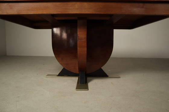 Image 1 of Art Deco Extending Dining Table with Sculptural Pedestal Base, circa 1930s
