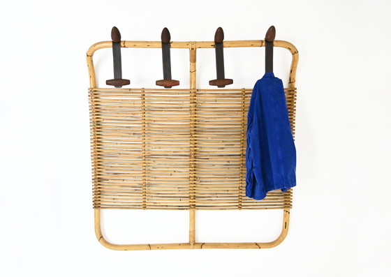 Image 1 of Italian Rattan Coat Rack, 1960s