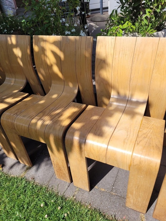 Image 1 of 6 Gijs Bakker strip chairs and table