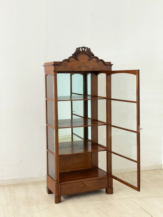 Image 1 of Très belle vitrine Biedermeier, meuble de salon, vers 1880