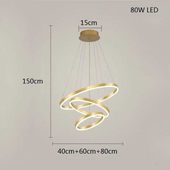 Image 1 of Königlicher Kronleuchter mit 3 goldenen Acrylkreisen