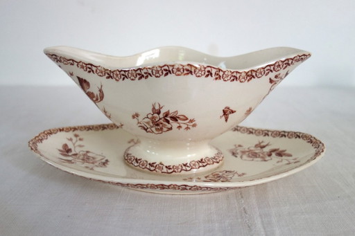 Salsiera antica in pietra ferrosa Gien, modello May, circa 1900