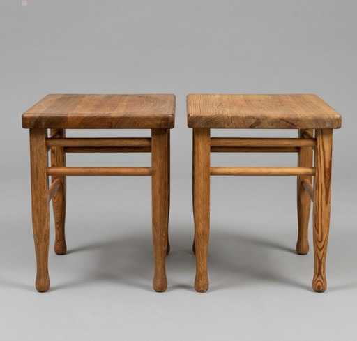 Two Danish solid pine Stools