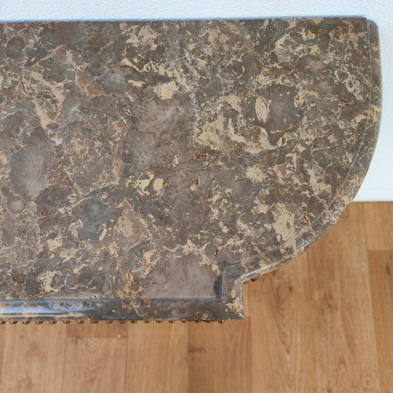 Image 1 of Vintage wall console, side table, console table with marble top. Italian