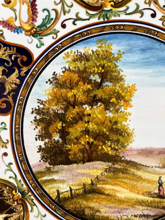 Laura Silvagni Faenza majolica wall plate, Italy 1987, Ø 30 cm – La Vecchia Faenza, Wall decoration, Ceramic (photo 3 of 14)