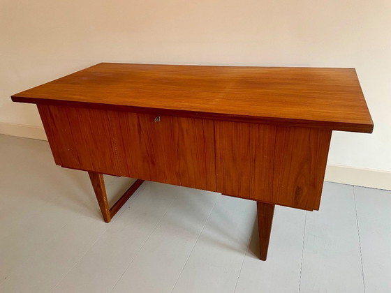Image 1 of Vintage Danish Teak Executive Desk – Omann Jun / Vodder Style