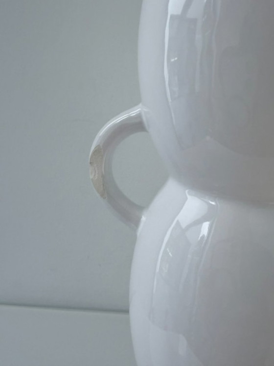 Tall White Design Vase – Modern Organic Shape – Ceramic (photo 9 of 9)
