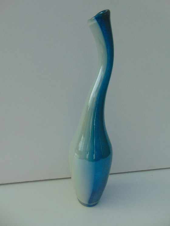 Image 1 of Vaso in blu, bianco e oro