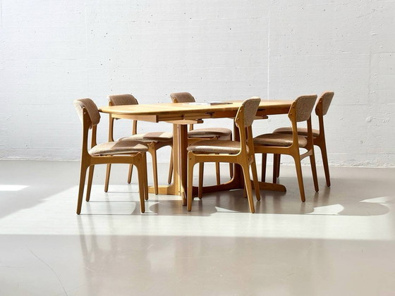 Image 1 of Set of table and 6 chairs by Erik Buch for Gudme Møbelfabrik A/S, 1960s