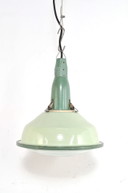 Lampada da fabbrica vintage in smalto con vetro sferico
