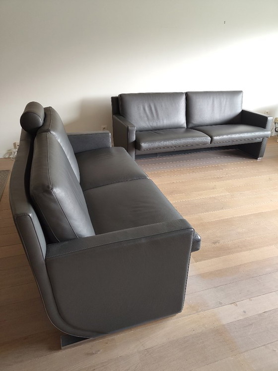 Image 1 of Leolux 3- en 2,5-zit in grijs kalfsleer