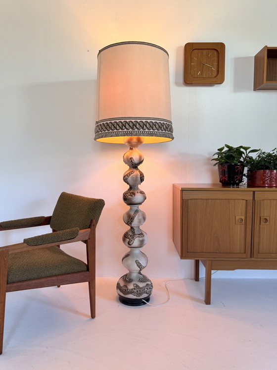 Image 1 of Vintage XL Keramieken Bubble Vloerlamp, Kaiser Leuchte ‘60