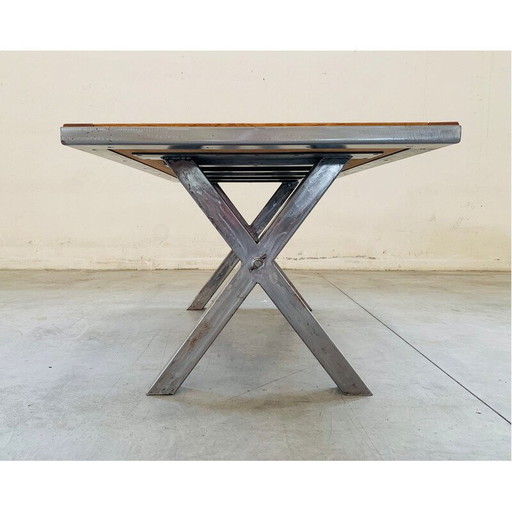 Vintage handgemaakte teakhouten tafel