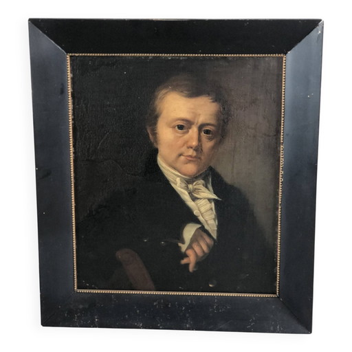 Antique Vintage Portrait Oil Painting of a Dutch Gentleman, 19th century
