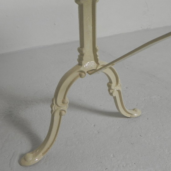 Image 1 of Mesa de jardín, mesa bistro con tapa de mármol, años 50