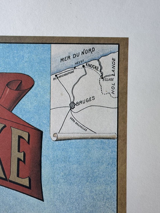 Daveluy - Mappamundi - Grand Hôtel De Knocke / Knokke Poster - 1980s – Lithographs & prints, Paper (photo 2 of 6)
