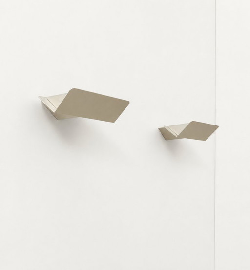 Pair of vintage wall sconces, matte white metal, France, 1970