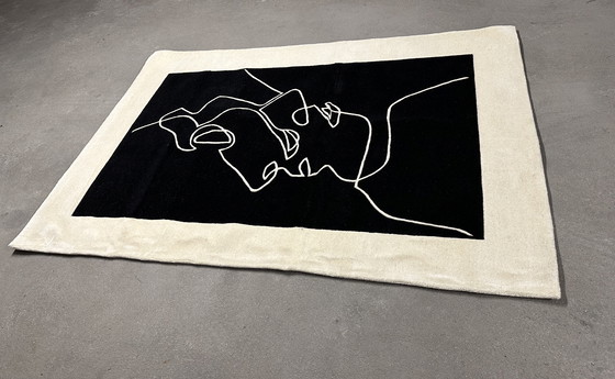 Image 1 of Skandinavischer rechteckiger Vintage-Teppich aus Wolle