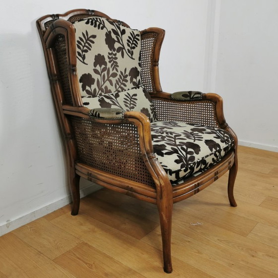 Image 1 of Fauteuils Giorgetti en simili bambou vintage, chaises de jardin, PRIX FIXE