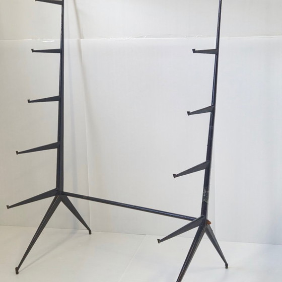 Image 1 of ETAGERE VINTAGE 1950 PIEDS COMPAS JEAN PROUVE MAURICE NOVARINA BUVETTE EVIAN 50S