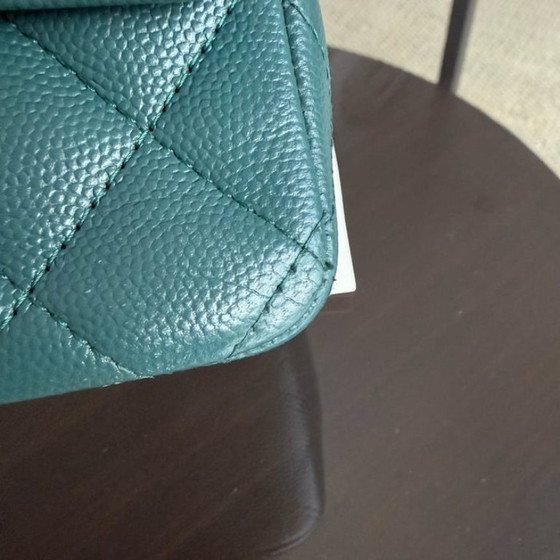 Image 1 of Chanel Chanel Classic Flap Mini - Caviar 20CM Trapuntato Verde Scuro Hardware Oro Serie 24