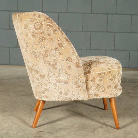 Image 1 of Fauteuils de cocktail vintage – velours beige – années 1960