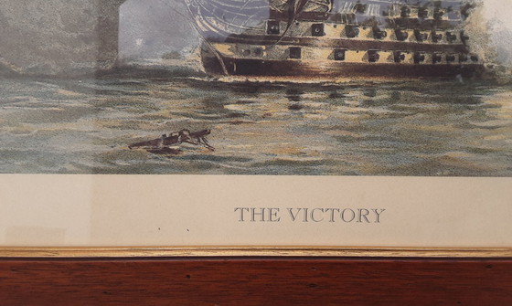 Image 1 of Lithograph of the H.M.S. Victory , flagship of Adm. Nelson