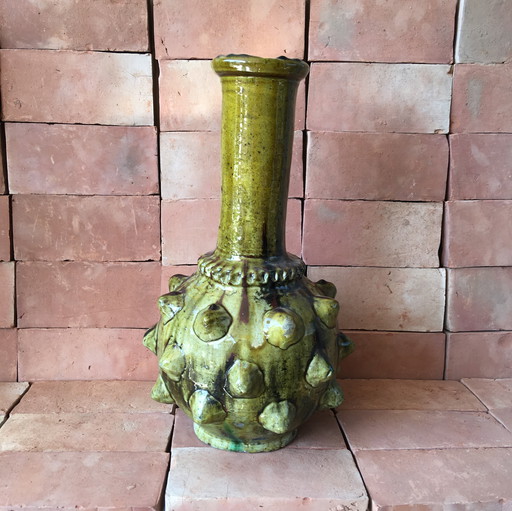 Tamegroute Glazed Earthenware Pottery Vase