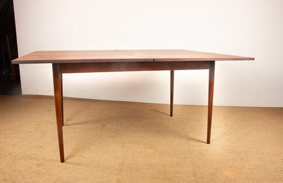 Image 1 of Tavolo da pranzo danese allungabile in palissandro e ottone di Poul Volther per Frem Møbelfabrik 1960.