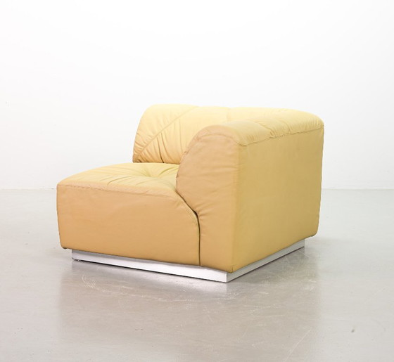 Image 1 of Sandy Leather Modular Walter Knoll Domaine Sofa Designed by Bernd Münzebrock, 7 Elements. Germany, 1970s.