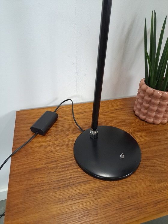 Image 1 of Kippbare Schreibtischlampe aus schwarzem Metall mit verchromten Details