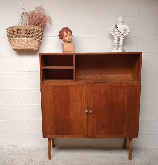 Niedriges Bücherregal 1960 Französische Herstellung – boekenkasten, Wood, Brass