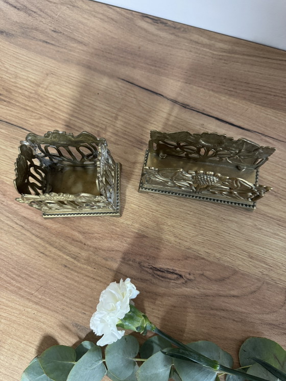 Image 1 of Vintage Brass Letter Holder and Pencil Holder