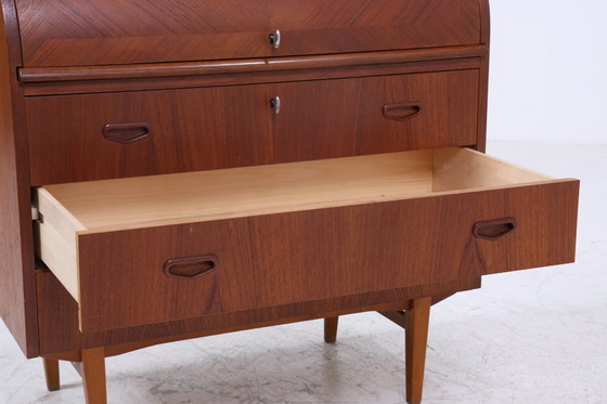 Image 1 of Mooi teak vintage secretaire bureau 60s | Mid Century bureau kast werktafel retro hout opslag #07-12