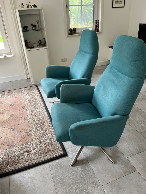 2 Hjort Knudsen Sessel + Fußhocker – Drehstühle, Textile (photo 7 of 8)