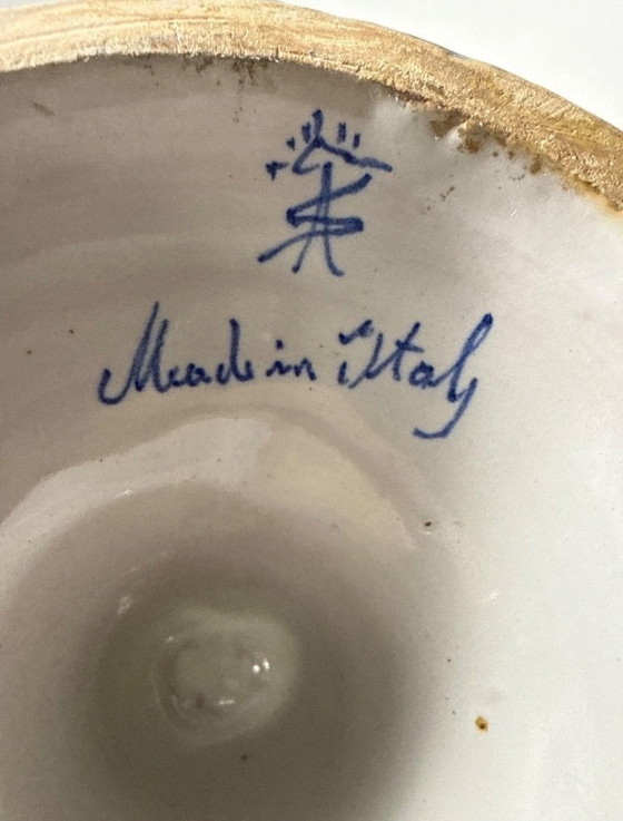 Image 1 of A348-Superb Antique Pitcher Alfredo Santarelli Majolica Italy