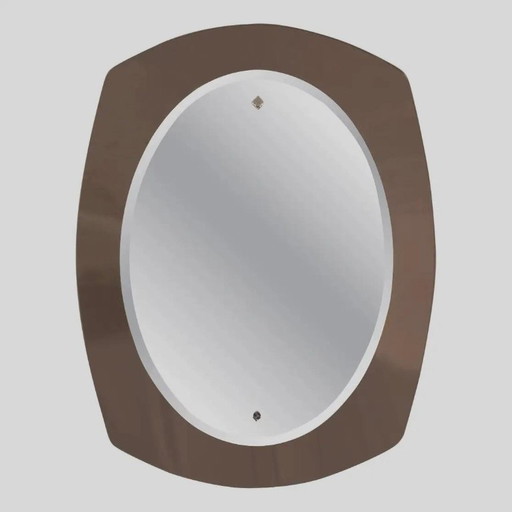 1 miroir mural biseauté de style moderne du milieu du siècle, Italie, années 1970