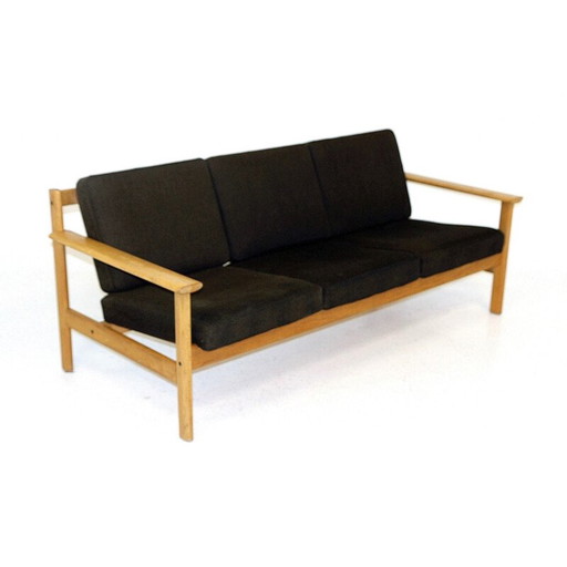 Vintage 3-Sitzer Sofa aus Eichenholz, Schweden 1960