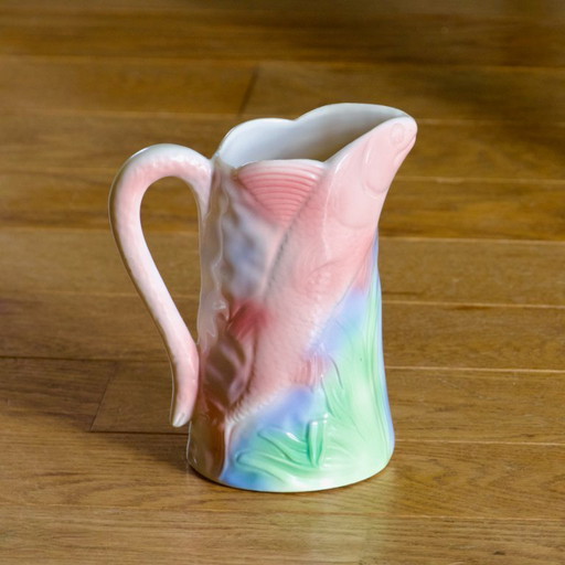 Vintage colorful fish slip carafe